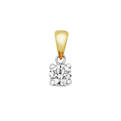 0.30ct Diamond Claw Pendant - 9ct Yellow Gold